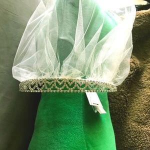 DAVIDS BRIDAL NWT IVORY TULLE BLUSHER ON CRYSTAL